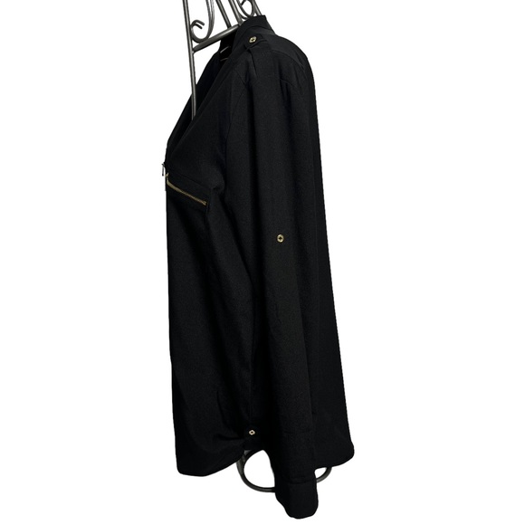 Calvin Klein Black& Gold Long Sleeve Button Down Blouse Size Large - Picture 5 of 13
